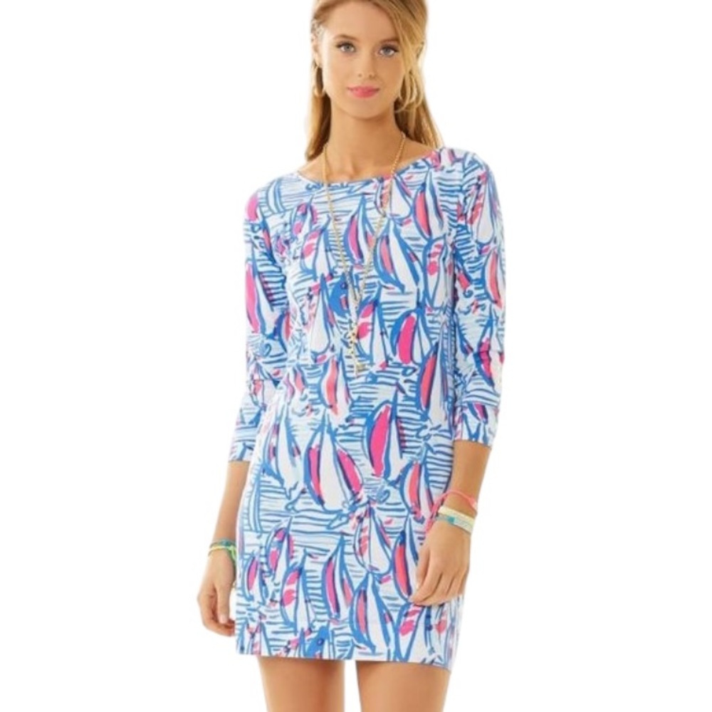 Lilly Pulitzer Marlowe Red Right Return Sailboat Printed Mini Dress - S